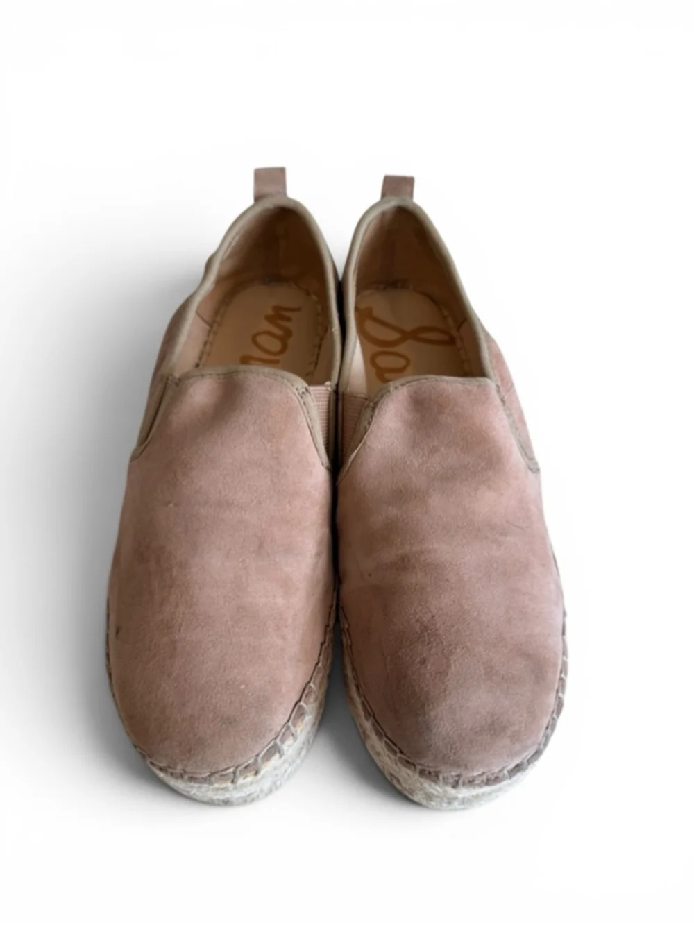 Sam Edelman Carrin Espadrille Platform Slip On Shoes Oatmeal Suede Womens 8.5